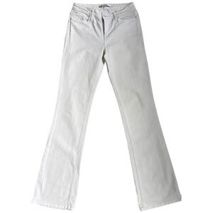 JOE’S Women’s Mid Rise Fit Flare Legs White Jeans  Fit Musa Jenny Style Sise 26